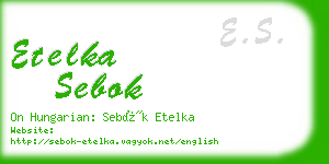 etelka sebok business card